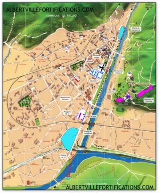 Emplacement des différents sites militaire dans la ville.